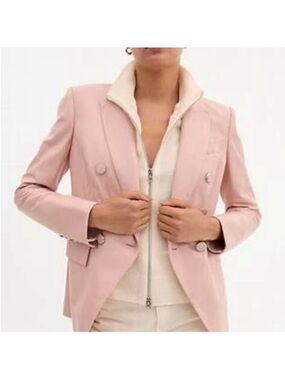 Veronica Beard lamb leather pale pink Blazer